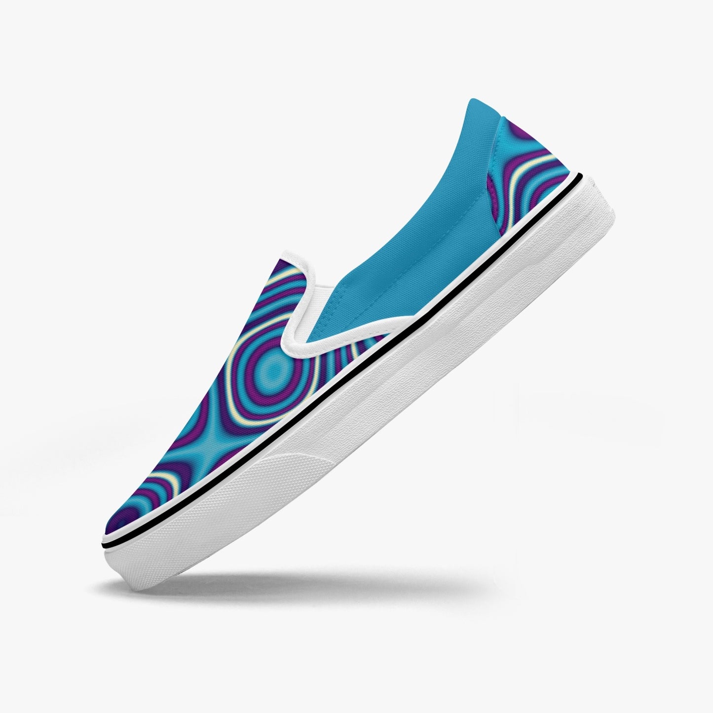 Blue Psychedelic Swirls   |    Slip-On Canvas Sneakers