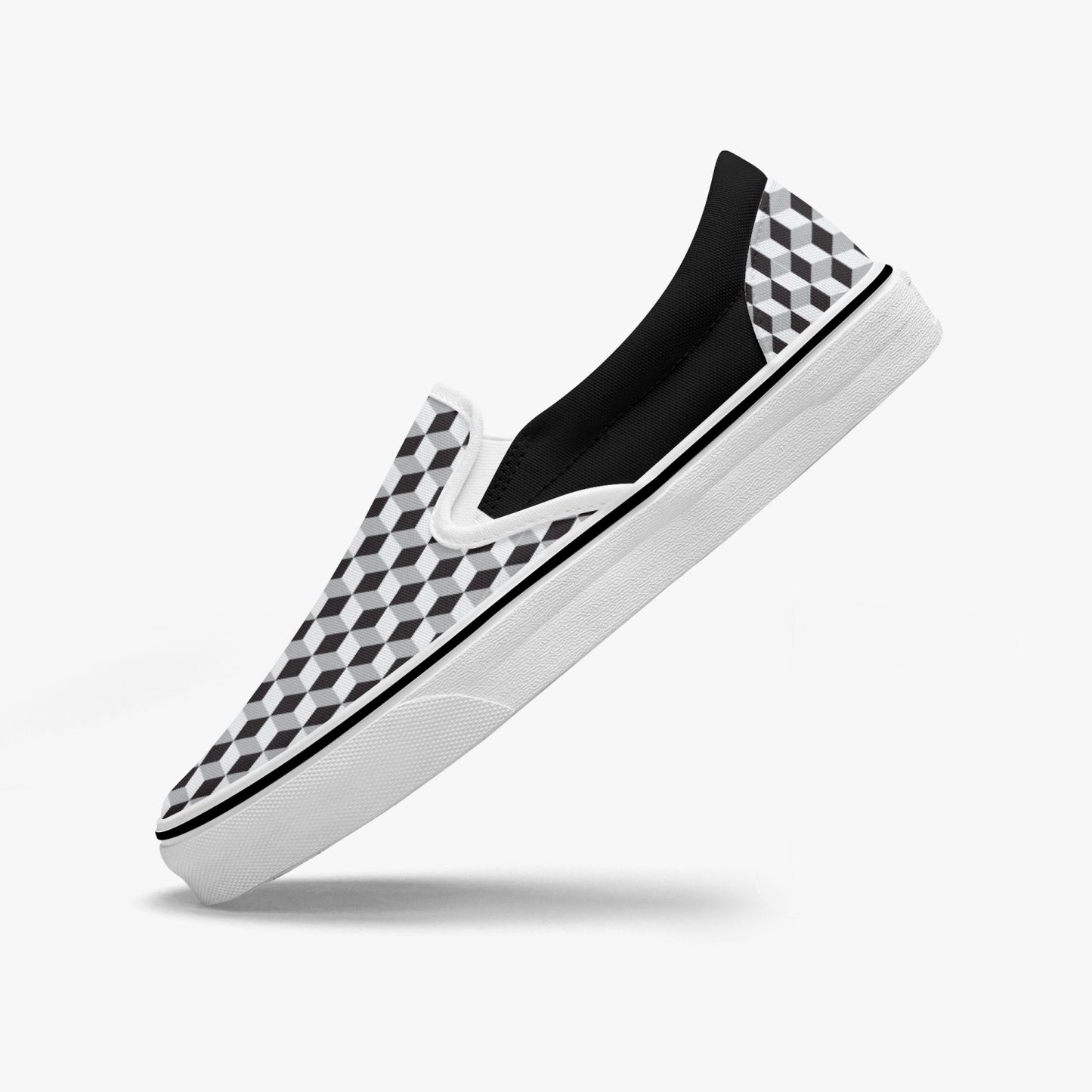 3D Infinity Cubes   |    Slip-On Sneakers