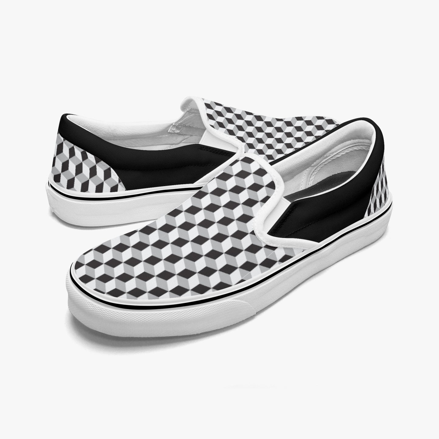 3D Infinity Cubes   |    Slip-On Sneakers