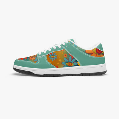 Psychedelic Gradient Flower Eyes   |   Kawa Low-Top Leather Sneakers