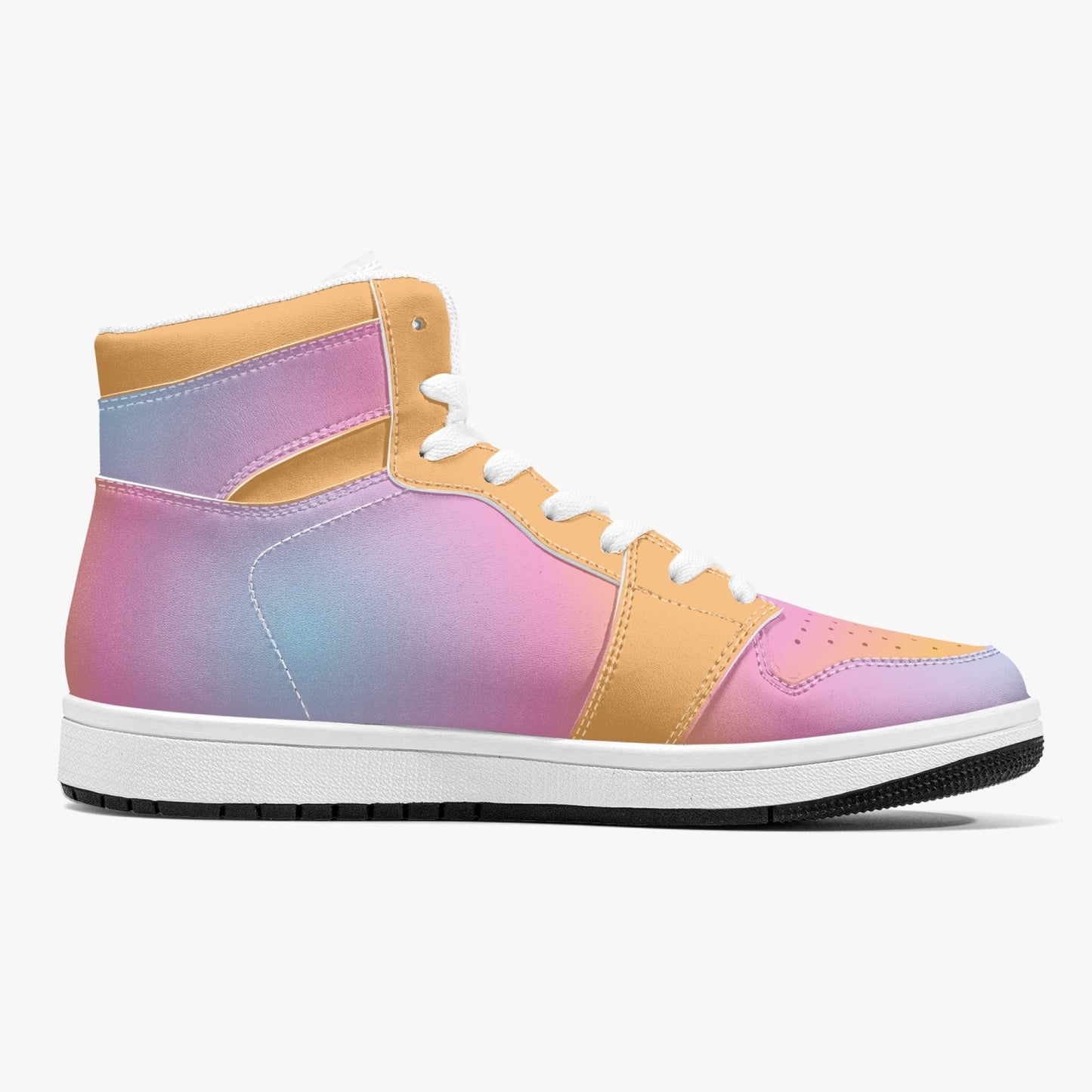 Aura Gradient - Blue, Orange, Pink   |   Takai High-Top Leather Sneakers