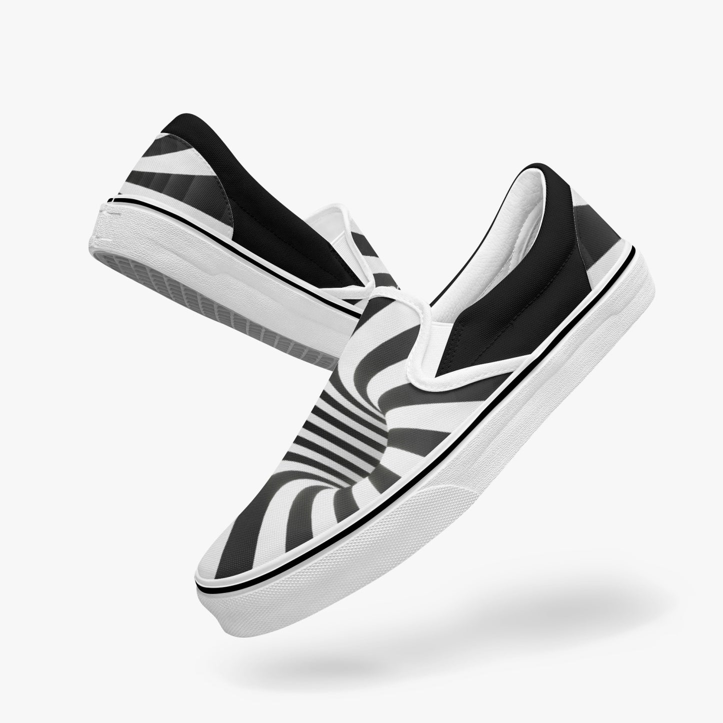 Psychedelic Optical Spiral Black Hole   |    Slip-On Sneakers