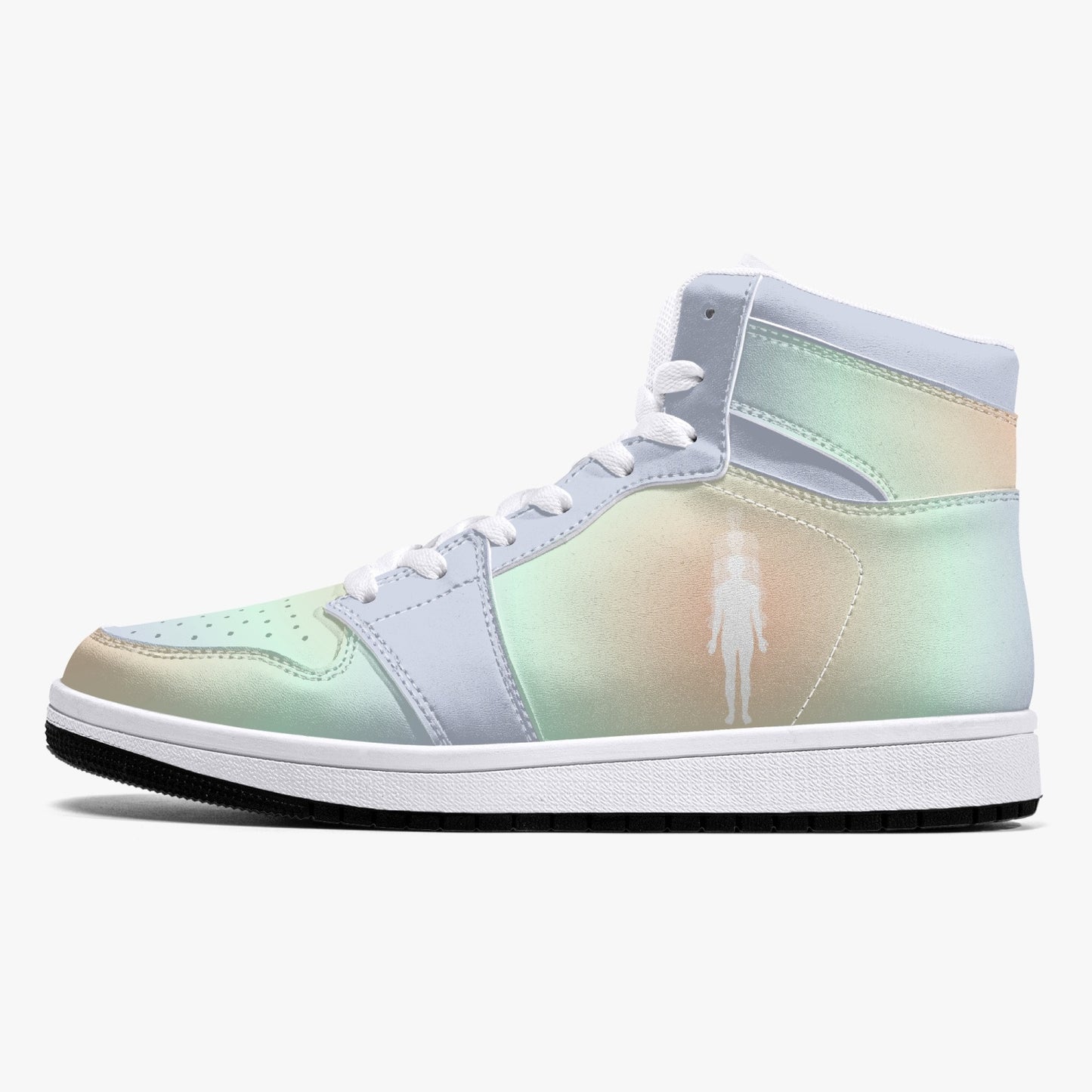 Aura Gradient - Aqua, Orange, Periwinkle   |   Takai High-Top Leather Sneakers