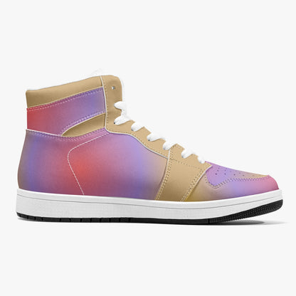 Aura Gradient - Beige, Purple, Red   |   Takai High-Top Leather Sneakers