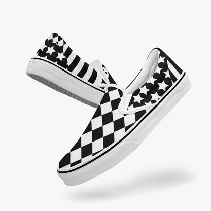 Black & White Clowncore   |   Slip-On Shoes