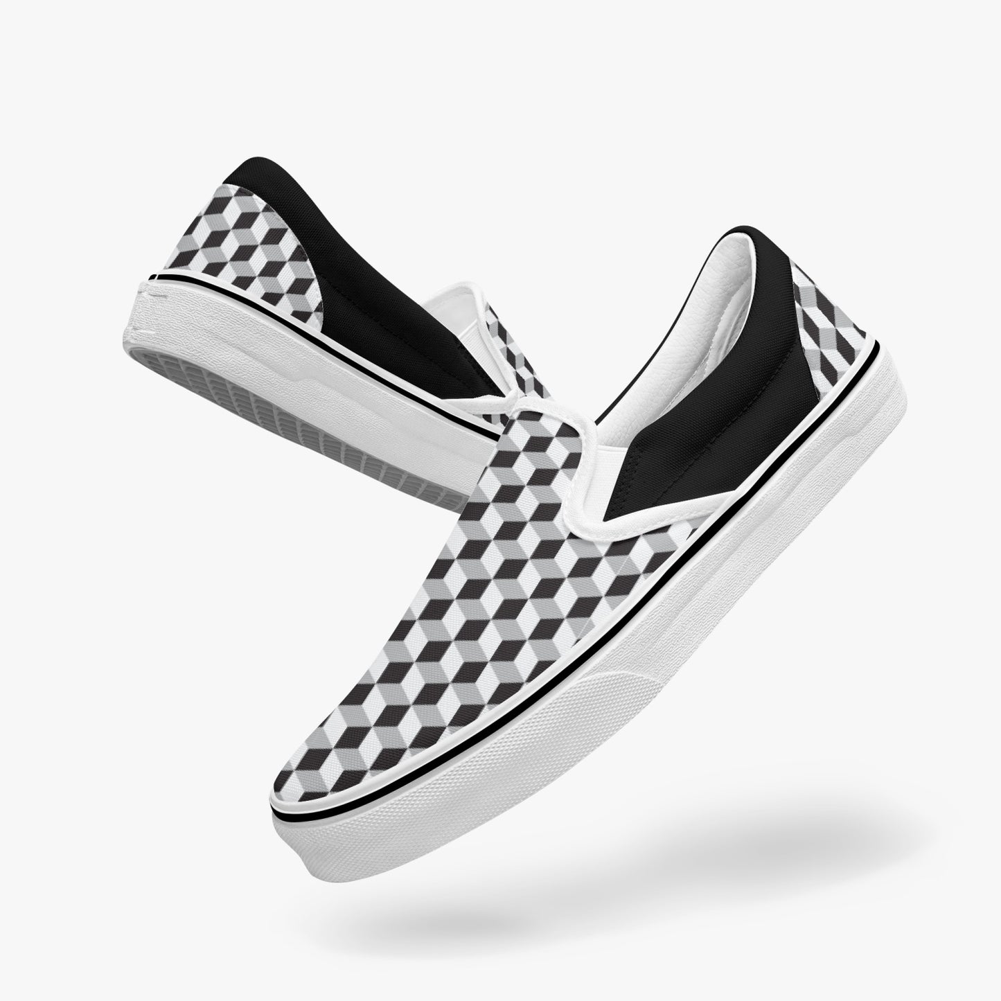 3D Infinity Cubes   |    Slip-On Sneakers