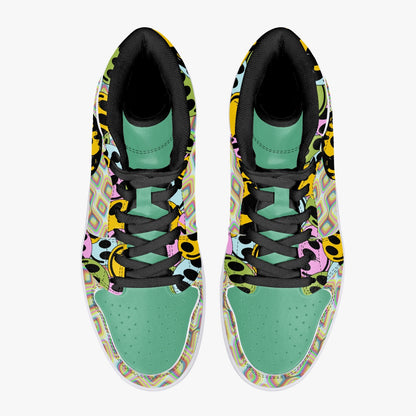 Psychedelic Melt Your Face Happy Face   |   Takai High-Top Leather Sneakers