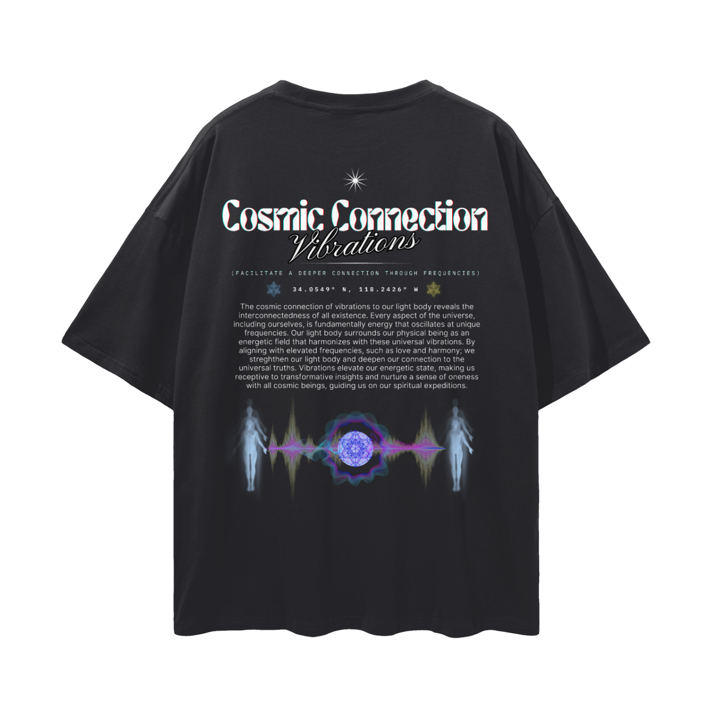 Cosmic Connection - Vibrations   |   Oversize Adult Deep Drop Shoulder Tee
