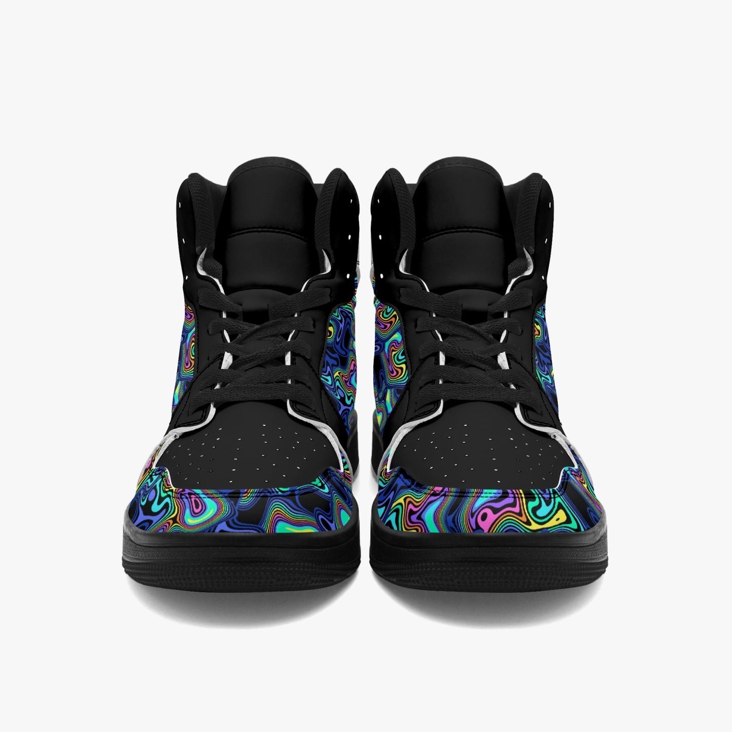 Groovy Liquid Lines - Black   |   Takai High Top Leather Sneakers