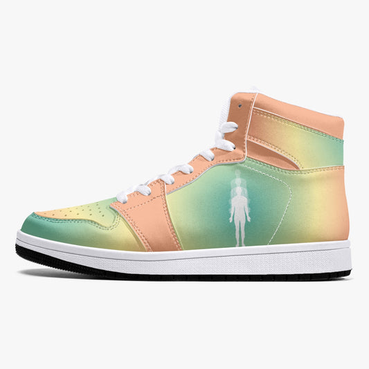 Aura Gradient - Orange, Green, Yellow   |   Takai High-Top Leather Sneakers