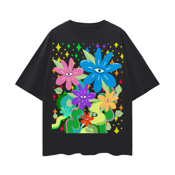 All-Seeing-Flowers   |   Oversize Deep Drop Shoulder T-Shirt