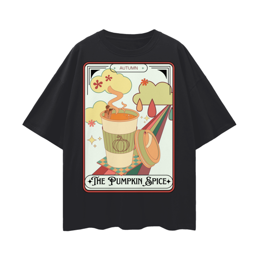 The Pumpkin Spice Tarot Card   |   Oversize Deep Drop Shoulder T-Shirt