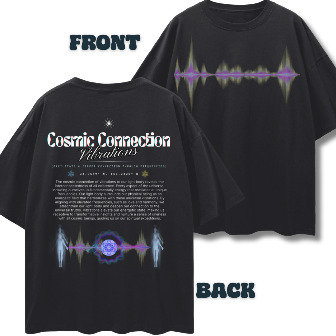 Cosmic Connection - Vibrations   |   Oversize Adult Deep Drop Shoulder Tee